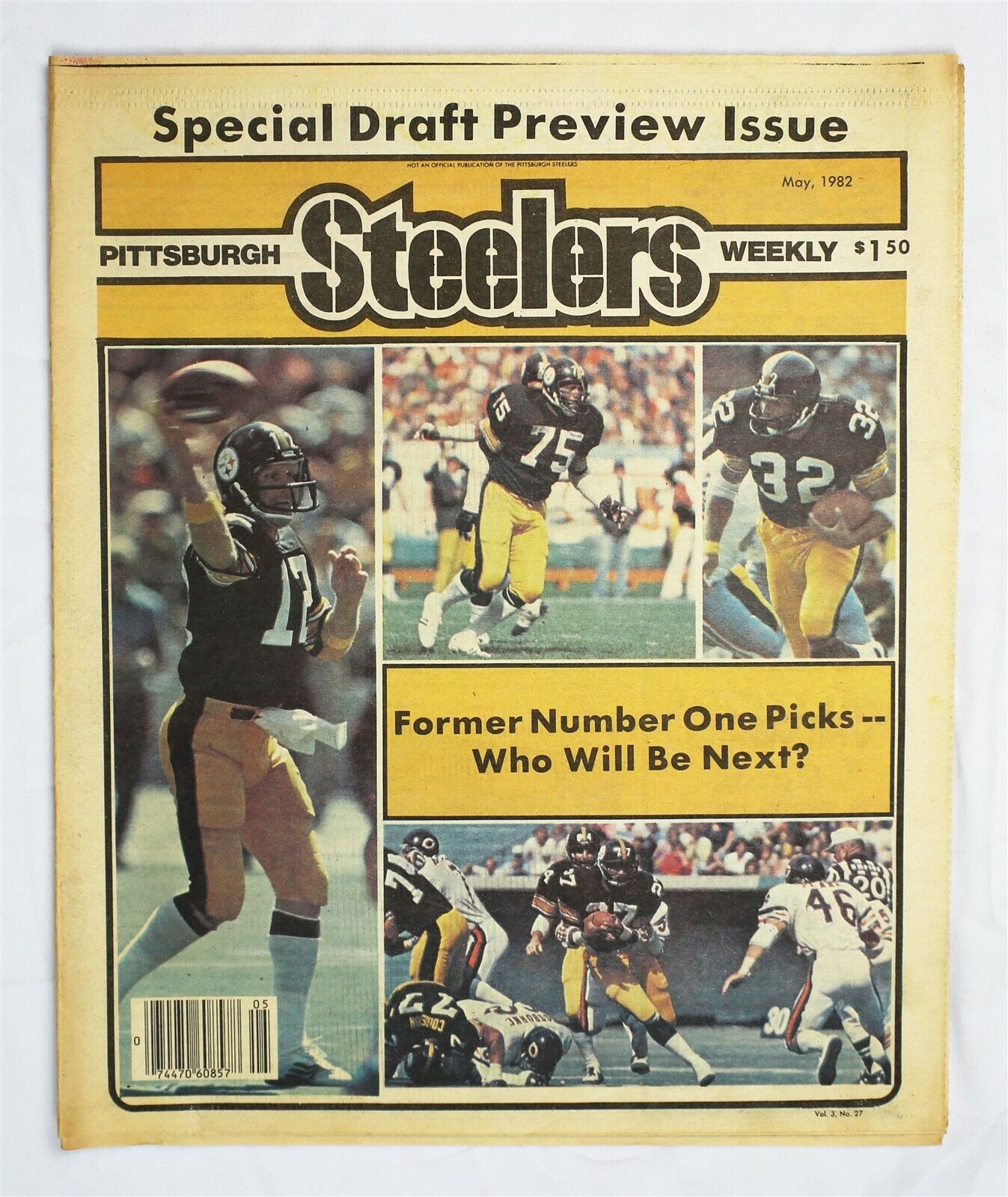  VINTAGE May 1982 Pittsburgh Steelers Weekly Magazine NFL Draft Preview