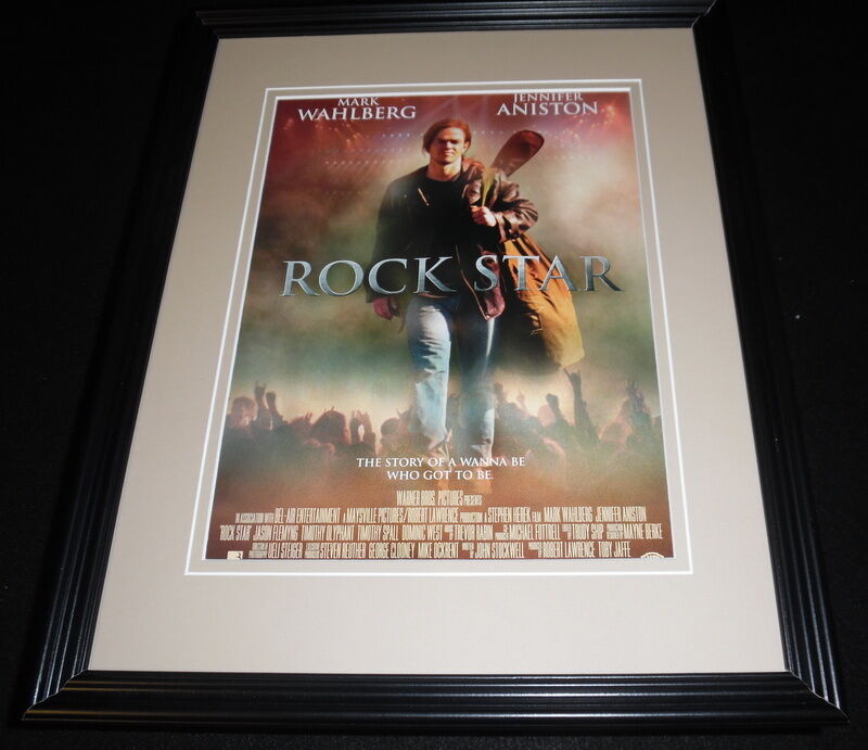 Rock Star 2001 Framed 11x14 ORIGINAL Advertisement Jennifer Aniston M Wahlberg