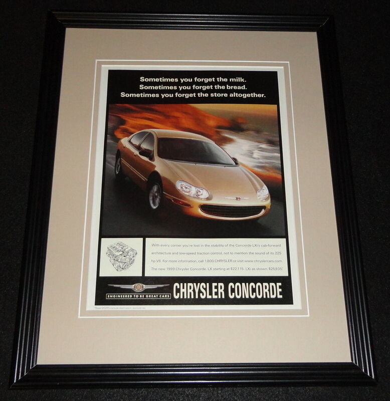 1999 Chrysler Concorde Framed 11x14 ORIGINAL Advertisement