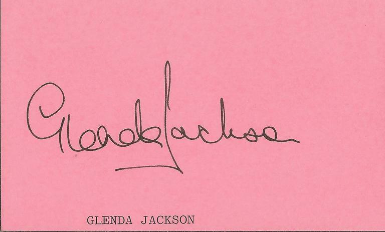 Glenda Jackson Signed Vintage 3x5 Index Card JSA 