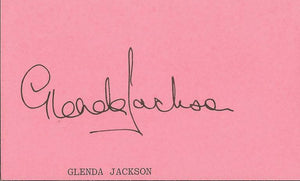 Glenda Jackson Signed Vintage 3x5 Index Card JSA 