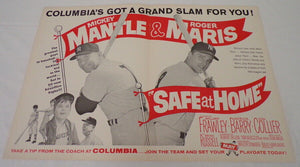 VINTAGE 1962 Mickey Roger Mantle Maris Safe at Home 12x18" Industry Poster Ad 