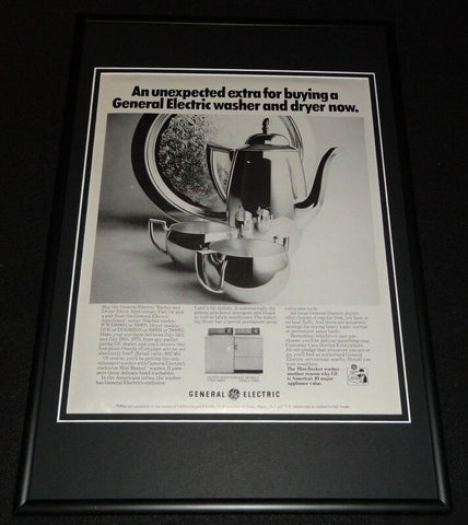 1972 General Electric Washer & Dryer Framed 12x18 ORIGINAL Advertisement