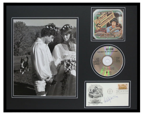 Arlo Guthrie Signed Framed 16x20 Best Of CD & Photo Display JSA