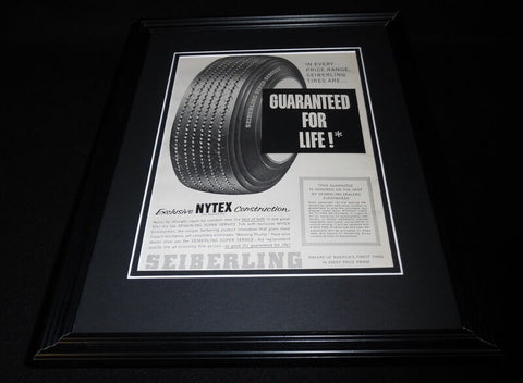 1951 Seiberling Tires Framed 11x14 ORIGINAL Vintage Advertisement B