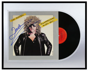 Ian Hunter Signed Framed 1976 All American Alien Boy Record Album Display