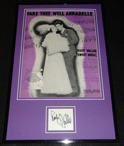 Rudy Vallee Signed Framed ORIGINAL 1934 Fare Thee Well Annabelle Music Display