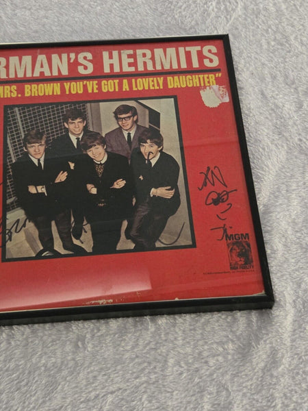 Herman's Hermits Signed Framed Record Album In Person