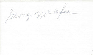 George McAfee Signed 3x5 Index Card Chicago Bears Duke