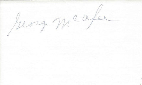 George McAfee Signed 3x5 Index Card Chicago Bears Duke