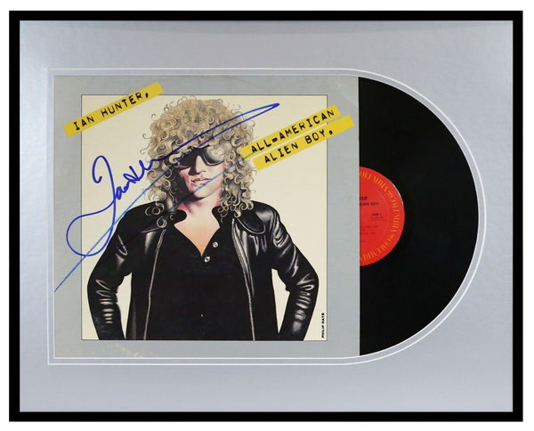 Ian Hunter Signed Framed 1976 All American Alien Boy Record Album Display