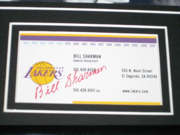 Bill Sharman Signed Framed Business Card & Photo Display Lakers Celtics