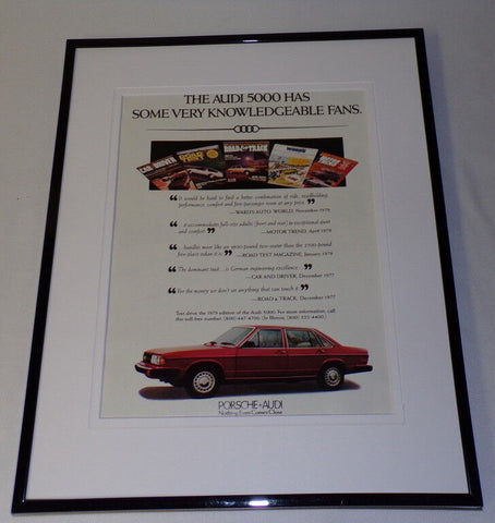 1979 Audi 5000 / Porsche 11x14 Framed ORIGINAL Vintage Advertisement