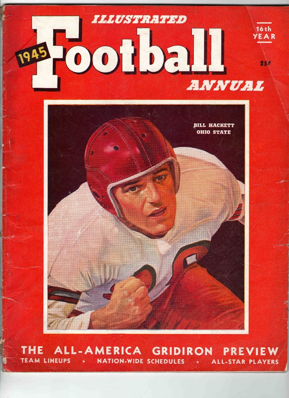 VINTAGE 1945 Illustrated Football Annual Magazine Bill Hackett Ohio State