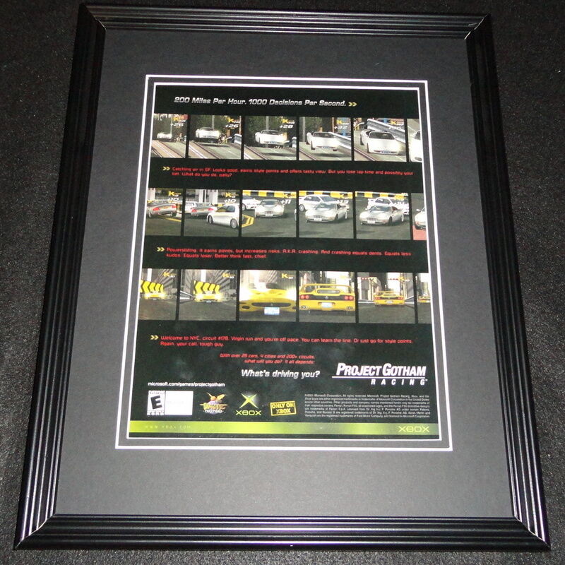 Project Gotham Racing 2001 XBox 11x14 Framed ORIGINAL Advertisement