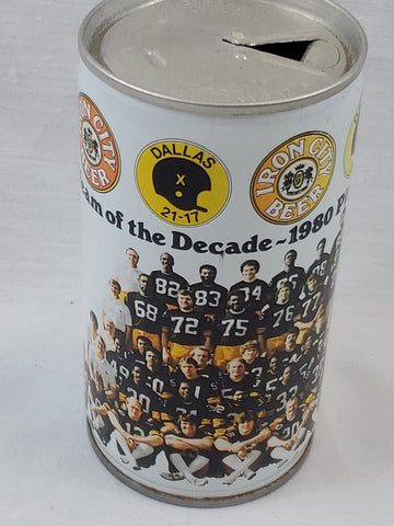 VINTAGE 1980 Iron City Beer Pittsburgh Steelers Team of the Decade Empty Can