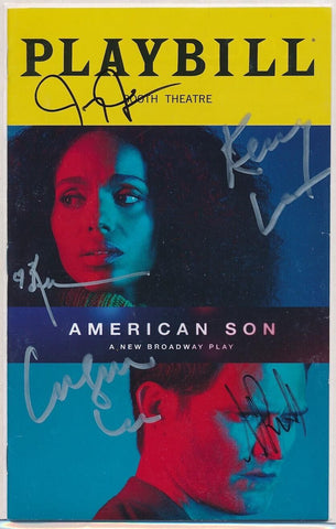 American Son Cast Signed 2018 Playbill Program Kerry Washington Jeremy Jordan