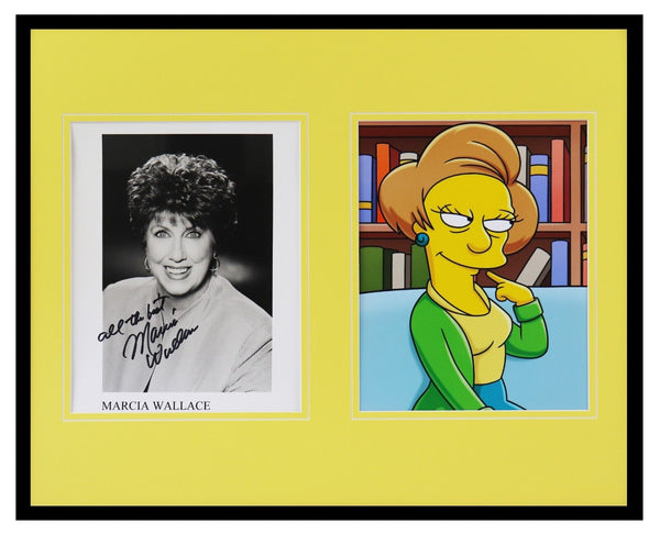 Marcia Wallace Signed Framed 16x20 Photo Set Simpsons Mrs. Krabappel