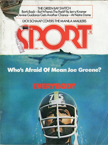  VINTAGE Dec 1975 Sport Magazine Mean Joe Greene Jaws Homage Cover