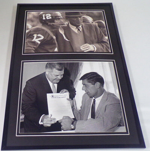 Joe Namath w/ Bear Bryant & Weeb Ewbank Framed 12x18 Photo Display Alabama Jets