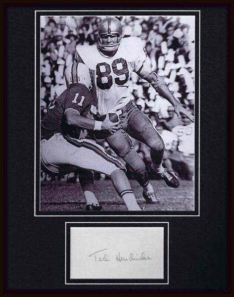 Ted Hendricks Signed Framed 11x14 Photo Display Oakland Raiders