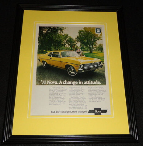 1971 Chevrolet Nova 11x14 Framed ORIGINAL Vintage Advertisement