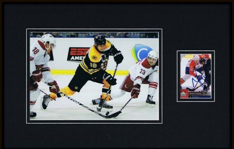 Nathan Horton Signed Framed 11x17 Photo Display Bruins