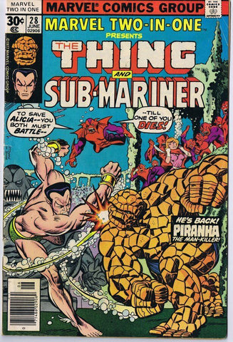 Marvel Two in One #28 ORIGINAL Vintage 1977 Thing Sub Mariner