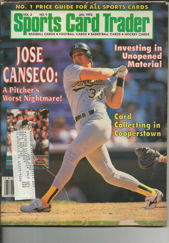 ORIGINAL Vintage Jan 1992 Sports Card Trader Magazine Jose Canseco