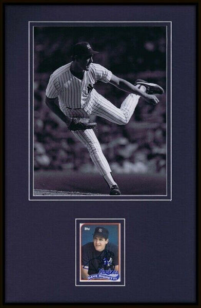 Dave Righetti Signed Framed 11x17 Photo Display Yankees