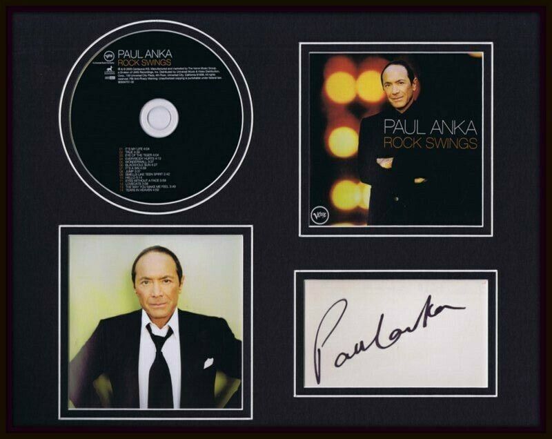 Paul Anka Signed Framed 11x14 Rock Swings CD & Photo Display 