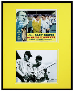 Gary Cooper Framed 16x20 Pride of the Yankees Photo Display w/ Babe Ruth