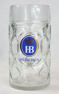 VINTAGE HB Munchen 1 Liter Thick Glass Beer Mug