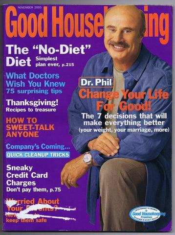 ORIGINAL Vintage November 2005 Good Housekeeping Magazine Dr Phil