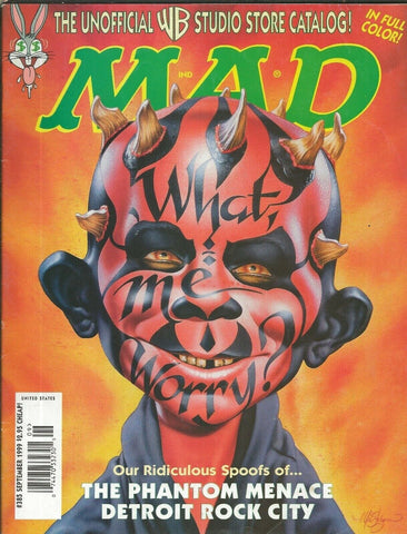 ORIGINAL Vintage Sep 1999 Mad Magazine #385 Star Wars Phantom Menace Darth Maul