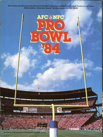 VINTAGE 1984 NFL Pro Bowl Program Honolulu Joe Montana Dan Marino W Payton LT