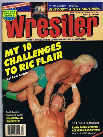 ORIGINAL Vintage July 1990 The Wrestler Magazine Ric Flair Lex Luger Lanny Poffo