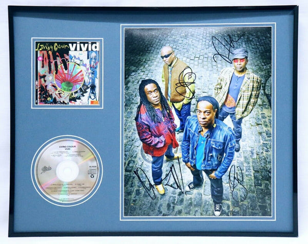 Living Colour Group Signed Framed 16x20 Vivid CD & Photo Display