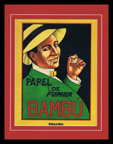 2019 Bambu Papel De Fumar Framed 11x14 ORIGINAL Advertisement