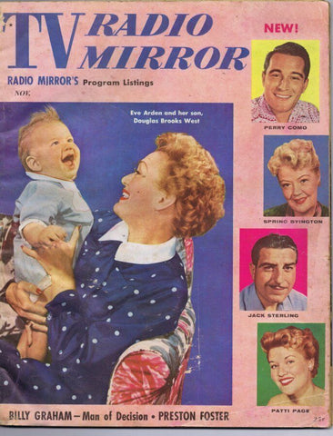 ORIGINAL Vintage November 1955 TV Radio Mirror Magazine Eve Arden Perry Como