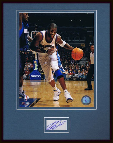 Antawn Jamison Signed Framed 11x14 Photo Display FLEER Wizards North Carolina