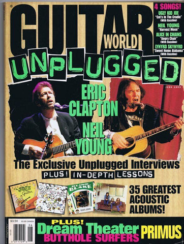 ORIGINAL Vintage June 1993 Guitar World Magazine Unplugged Eric Clapton N Young