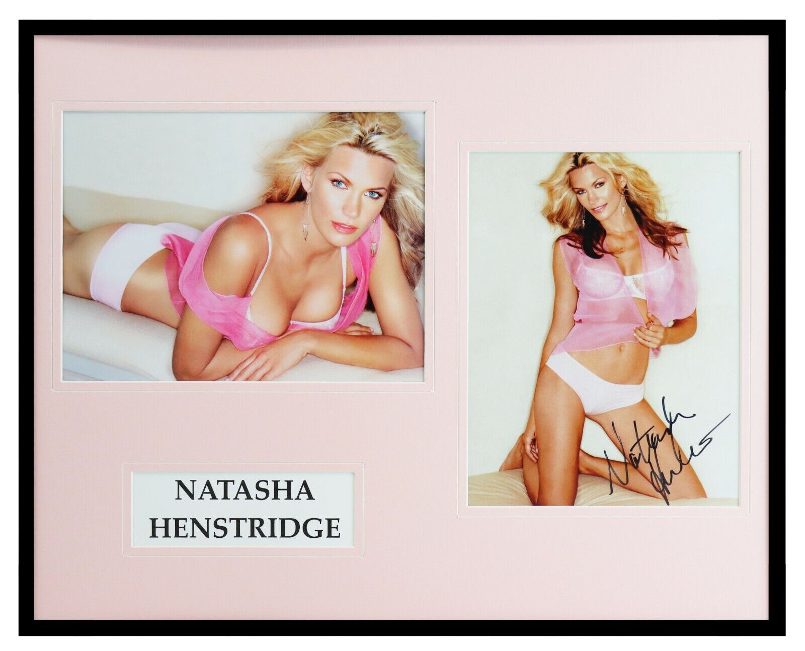 Natasha Henstridge Signed Framed 16x20 Lingerie Photo Set AW Species