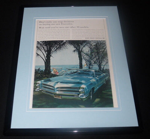 1966 Pontiac Wide Track Executive Framed 11x14 ORIGINAL Vintage Advertisement 