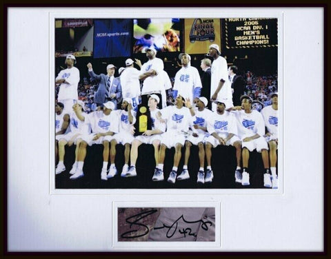 Sean May Signed Framed 11x14 Photo Display North Carolina National Champs