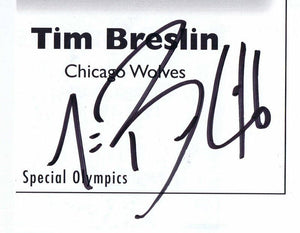 Tim Breslin Signed Vintage Program Page Chicago Wolves