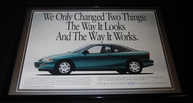 1994 Chevrolet Cavalier Framed ORIGINAL 12x18 Advertising Display