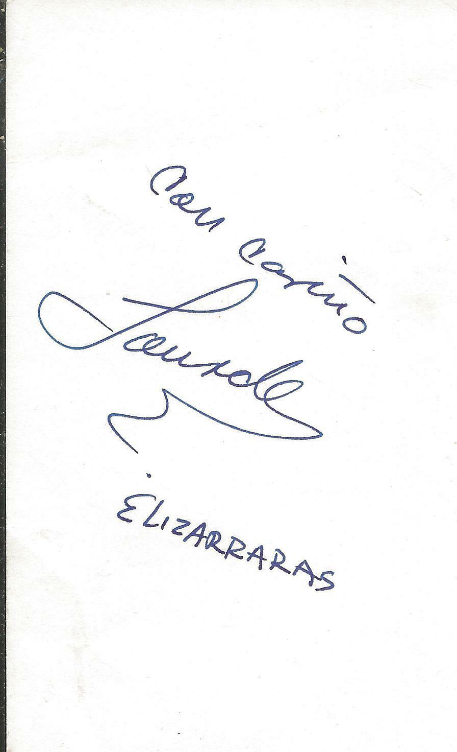 Lourdes Elizarraras Signed 3x5 Index Card  