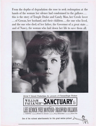 Sanctuary 1961 ORIGINAL Vintage 9x12 Industry Ad Lee Remick Yves Montand