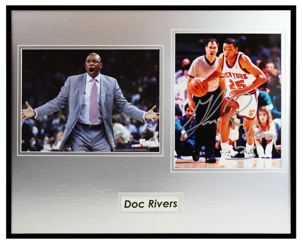 Doc Rivers Signed Framed 16x20 Photo Set Clippers NY Knicks